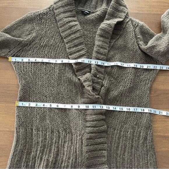 Wooden Ships | Women’s Brown Open Front Cardigan Waterfall Knit Sweater Mohair M - Picture 7 of 8